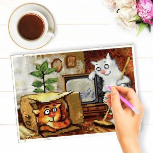 NR-170 Картина (Новый телевизор) Алмазная мозаика 29.5×20.5см, 30 цветов