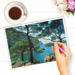 NR-106 Картина (Мыс Айя) Алмазная мозаика 29.5×20.5см, 30 цветов