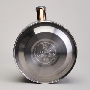 Чайник AGNESS Premium Steel 2,5 л со свистком и складной ручкой для индукционных плит, 1 шт.