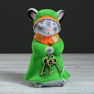 Копилка "Крыса хозяюшка" флок, зелёный