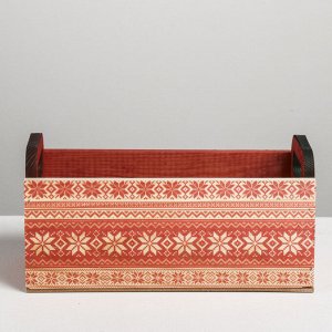 Деревянный ящик с ручками «Красный», 24.5 ? 5 ? 10 см