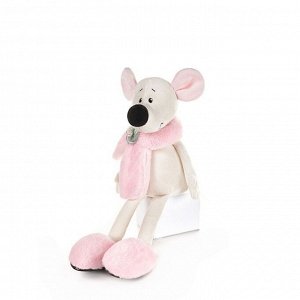 Мягкая игрушка «Крыса Василиса в розовом шарфике и тапочках» 23 см
