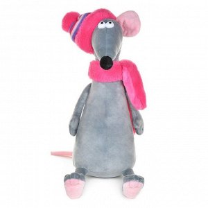 Мягкая игрушка «Крыска Лариска в шарфе и шапке», 34 см