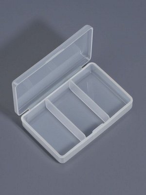 Органайзер для хранения мелочей, 3 ячейки, 11x7x2.5 см, прозрачный