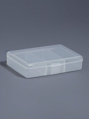 Органайзер для хранения мелочей, 3 ячейки, 11x7x2.5 см, прозрачный