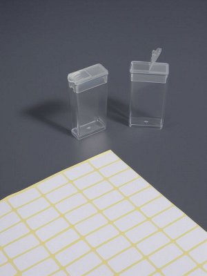 Органайзер для хранения мелочей, 64 баночки, 13x22x5 см, с наклейками, прозрачный