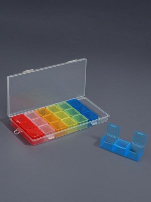 Органайзер для хранения мелочей, 21 ячейка, 19x8x2 см, МИКС