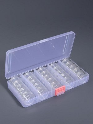 Органайзер для хранения мелочей, 25 баночек, 3.6 мл, 19x9.5x3.5 см, прозрачный