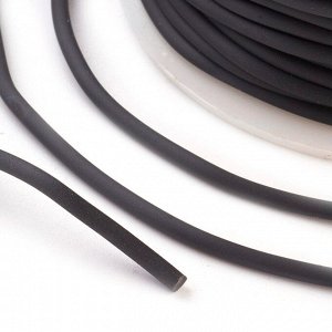Шнур резиновый без отверстия, 2мм, черный, 1 метр