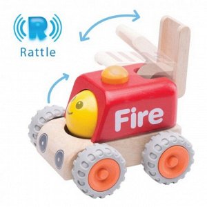 Деревянная игрушка Miniworld «Пожарная машина с улыбкой»