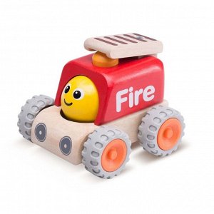 Деревянная игрушка Miniworld «Пожарная машина с улыбкой»