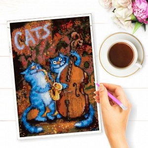 NR-136 Картина (Корзинка с ромашками и клубникой) Алмазная мозаика 29.5x20.5см, 28 цветов