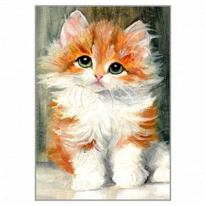 NR-146т Картина (Рыжий котенок) Алмазная мозаика 29.5x20.5см, 25 цветов