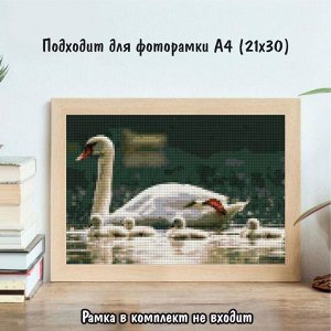 NR-46 Картина (Семья на прогулке) Алмазная мозаика 29.5x20.5см, 24 цветов