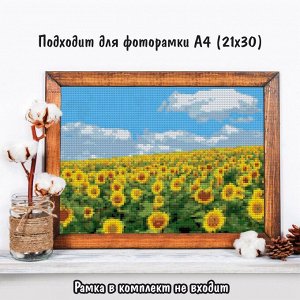 NR-45х Картина (Море подсолнухов) Алмазная мозаика 29.5x20.5см, 25 цветов
