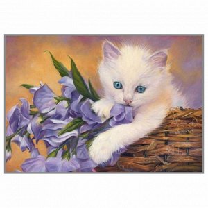 NR-26х Картина (Васильковые глазки) Алмазная мозаика 29.5x20.5см, 25 цветов