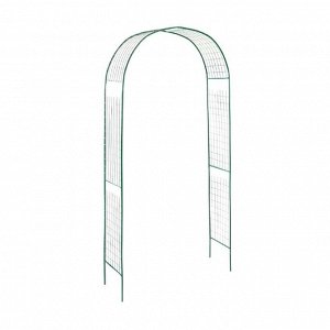 Арка садовая, 230x125x50 см, для вьющихся растений, металлическая, зелёная, «Сетка», Greengo