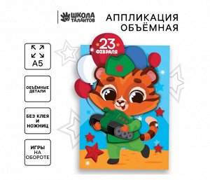 Аппликация объемная «23 февраля»