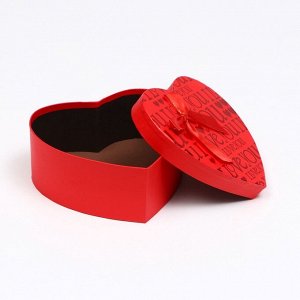 Набор подарочных коробок сердце 3 в 1, красный, I Love You, 21x19x9 - 15.5x14x6 см