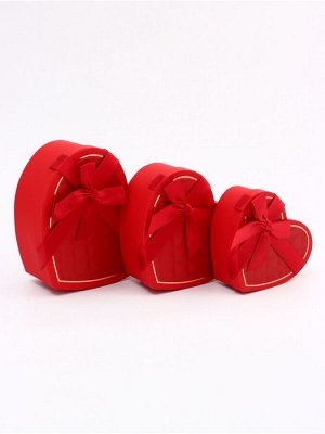 Набор подарочных коробок сердце 3 в 1, 22x20x9; 18.5x17x7.5; 1 6x14x6 см