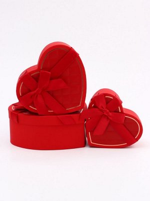 Набор подарочных коробок сердце 3 в 1, 22x20x9; 18.5x17x7.5; 1 6x14x6 см
