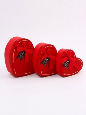 Набор коробок 3 в 1 сердца 22 x 20 x 9; 18.5 x 17 x 7.5; 1 6x14x6 см