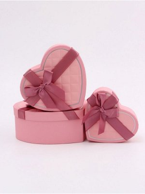 Набор подарочных коробок сердце 3 в 1, 22x20x9; 18.5x17x7.5; 1 6x14x6 см