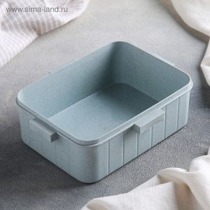 Ланч-бокс для еды с ложкой Доляна «Люблю вкусняшки», 1 л, в школу, 18?14?6.5 см, пшеничная солома, МИКС