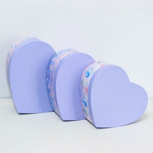 Набор подарочных коробок сердце 3 в 1, L:30.5x27.5x13.5 M:27.5x24x11.5 S:24.5x21x10 см