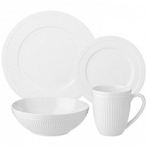 Обеденный фарфоровый сервиз LEFARD GORGEOUS на 4 персоны, Fine China, белоснежный рельеф, 1 шт.