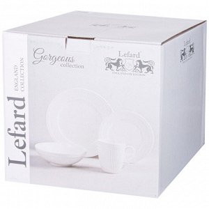 Обеденный фарфоровый сервиз LEFARD GORGEOUS на 4 персоны, Fine China, белоснежный рельеф, 1 шт.