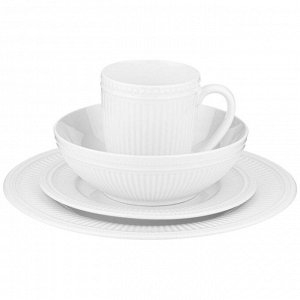 Обеденный фарфоровый сервиз LEFARD GORGEOUS на 4 персоны, Fine China, белоснежный рельеф, 1 шт.