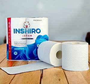 Бумага туалетная INSHIRO Ultra Soft 3-х сл. 25 метров, с тиснением, 4шт/упаковка