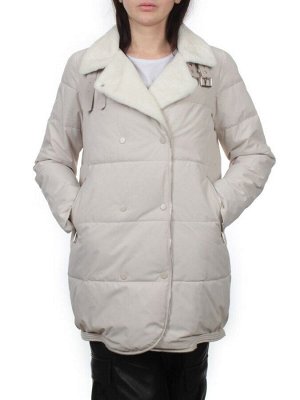 S24-236 LT. BEIGE Куртка демисезонная женская (100 гр. холлофайбер)