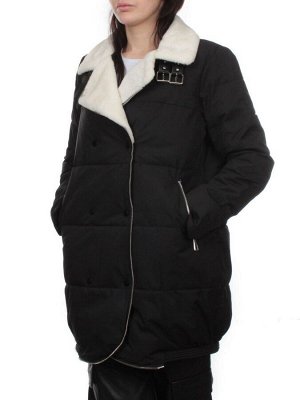 S24-236 BLACK Куртка демисезонная женская (100 гр. холлофайбер)