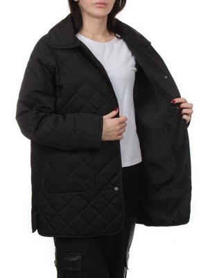 H24-003 BLACK Куртка демисезонная женская (100 гр. холлофайбер)
