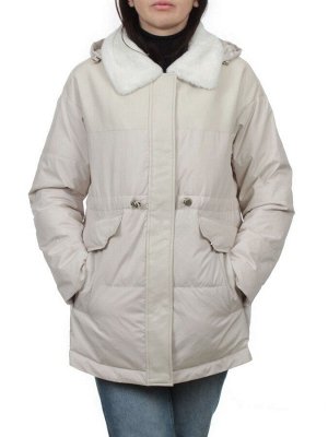 M24-212 LT. BEIGE Куртка демисезонная женская (100 гр. холлофайбер)