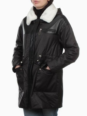 M24-096 BLACK Куртка демисезонная женская (100 гр. холлофайбер)