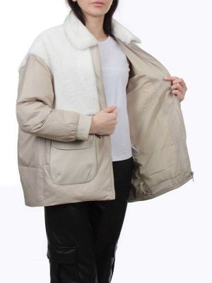 H24-223 BEIGE Куртка демисезонная женская (100 гр. холлофайбер)
