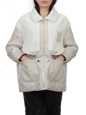 H24-223 LT. BEIGE Куртка демисезонная женская (100 гр. холлофайбер)
