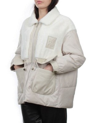 H24-223 LT. BEIGE Куртка демисезонная женская (100 гр. холлофайбер)