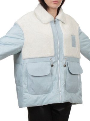 H24-223 WHITE BLUE Куртка демисезонная женская (100 гр. холлофайбер)