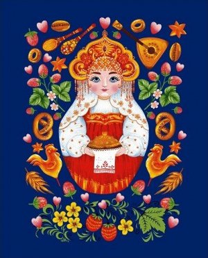 Кухонное полотенце вафельное "Матрёшки" вид 1