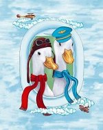 Кухонное полотенце вафельное &quot;Гуси-пилоты&quot; вид 2