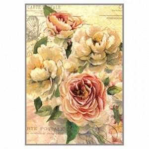 NR-8х Картина (Винтаж розы) Алмазная мозаика 29.5x20.5см, 25 цветов