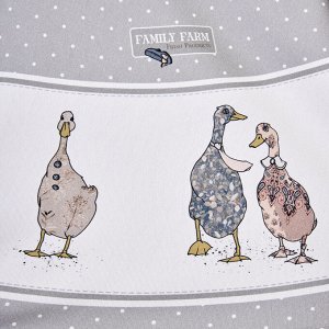 Круглая скатерть "Family Farm" 150 см, 100% хлопок, серый твил с пропиткой, 1 шт.