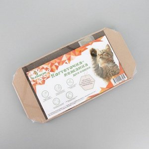 Когтеточка-лежанка для кошек "Пижон" из гофрокартона КРАФТ, 57 х 28,5 х 2,5 см
