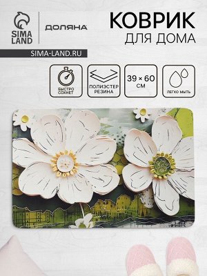 Коврик для дома Доляна Anemona, влаговпитывающий, 39x60 см