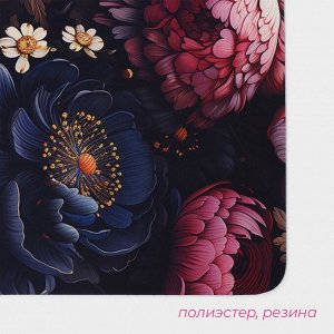 Коврик для дома Доляна Black Flowers, влаговпитывающий, 40x60 см