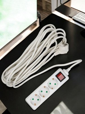Удлинитель 7 метров, 3 гнезда, Uniel серии Стандарт, с заземлением, S-GCD3-7